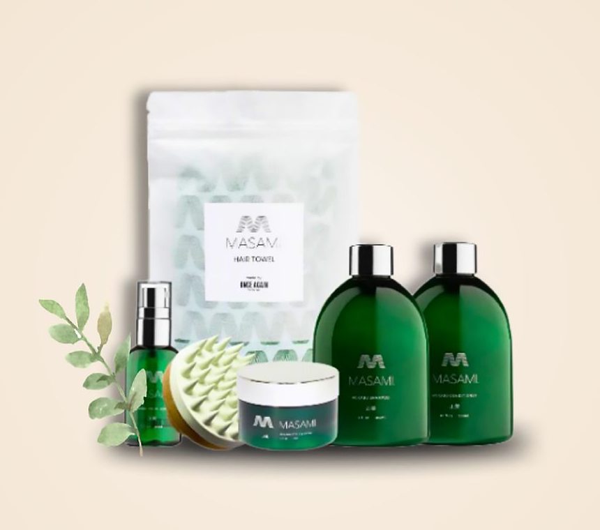 Haircare products and a scalp massager
